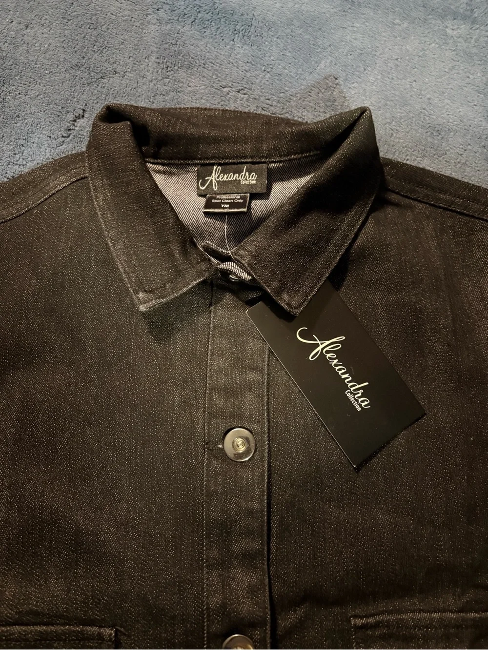 NWT Alexandra Studios Black Denim Button-Up Costume Dance Vest